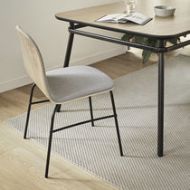 Silla contemporánea / tapizada / madera...