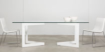 Mesa contemporánea / de vidrio / rectangular