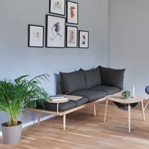 Sofá contemporáneo / de roble / con cojín...