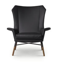 Sillón contemporáneo / de cuero / de tejido...