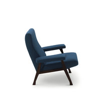 Sillón contemporáneo / de tejido / de madera