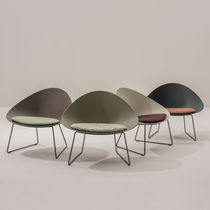 Sillón contemporáneo / de cuero / de tejido...