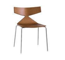 Silla contemporánea / de madera / con base...