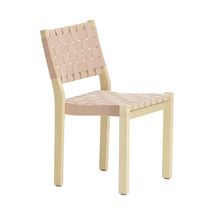 Silla contemporánea / de lino / con base...