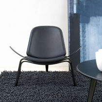 Sillón contemporáneo / de cuero / de Hans...