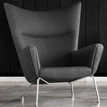 Sillón contemporáneo / de cuero / de Hans...