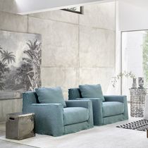 Sillón contemporáneo / de tejido / de madera...