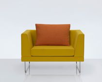Sillón contemporáneo / de cuero / de plumas...