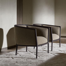 Sillón contemporáneo / de cuero / de haya...