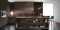 Cocina contemporánea / de madera / con isla...