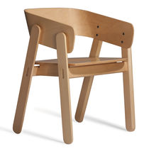 Silla contemporánea / de haya / negra /...