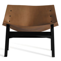 Sillón bajo contemporáneo / de cuero / de...