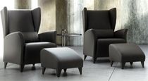 Sillón contemporáneo / de cuero / de tejido...