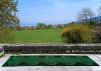 Alfombra contemporánea / de rayas / de color...