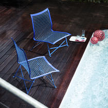 Sillón bajo contemporáneo / de acero / de...