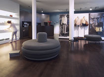 Puf contemporáneo / de tejido / redondo