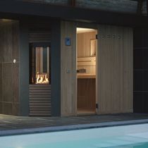 Chimenea de gas / contemporánea / hogar...