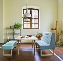 Banqueta contemporánea / de cuero / con...