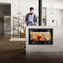 Chimenea insertable de leña / de doble cara