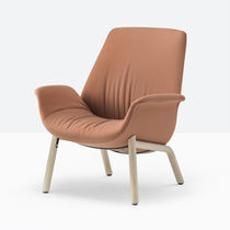 Sillón contemporáneo / de tejido / de cuero...