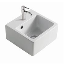 Lavabo suspendido / cuadrado / de cerámica...
