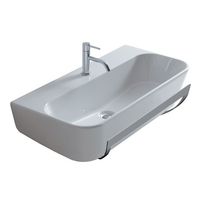 Lavabo suspendido / rectangular / de cerámica...