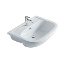 Lavabo semiencastrado / de cerámica / moderno