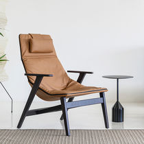 Sillón bajo contemporáneo / de cuero / de...