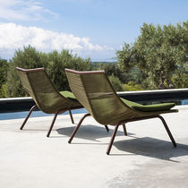 Sillón bajo contemporáneo / de acero inoxidable...