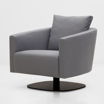 Sillón contemporáneo / de tejido / de madera...