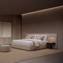 Cama de matrimonio / contemporánea / tapizada...