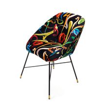 Silla contemporánea / de tejido / con base...