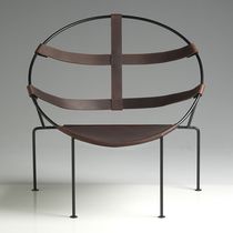 Sillón de diseño original / de cuero