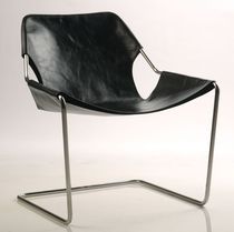 Silla contemporánea / cantilever / de cuero