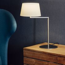 Lámpara de mesa / de metal / de lino / contemporánea