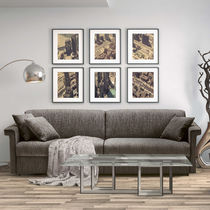 Sofá cama / contemporáneo / gris / azul