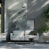 Sofá cama / contemporáneo / gris / blanco