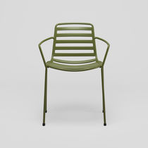 Silla contemporánea / apilable / con reposabrazos...