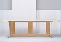 Mesa contemporánea / de fresno / rectangular...