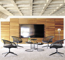 Sillón contemporáneo / de tejido / de cuero...