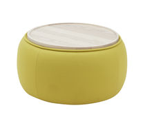 Puf contemporáneo / de tejido / de madera...