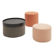 Puf contemporáneo / de tejido / de madera...