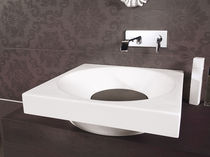 Lavabo sobre encimera / cuadrado / de mineral...