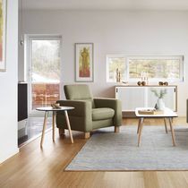 Sillón contemporáneo / de cuero / de tejido...