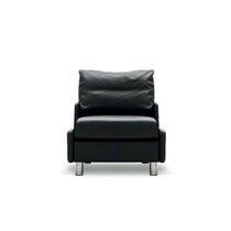 Sillón bajo contemporáneo / de cuero / de...