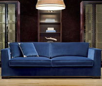 Sofá compacto / contemporáneo / azul / de...