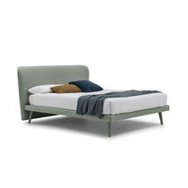 Cama de matrimonio / contemporánea / tapizada...