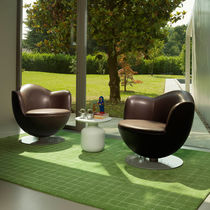 Sillón contemporáneo / de cuero / de tejido...