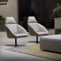 Sillón contemporáneo / de cuero / de tejido...