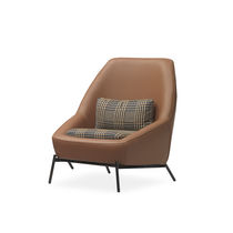 Sillón bajo contemporáneo / de cuero / de...